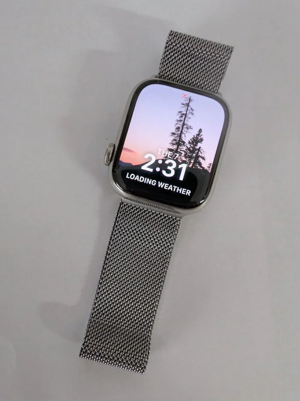 Apple Watch Series 8 w/Silver Milanese Mesh Band